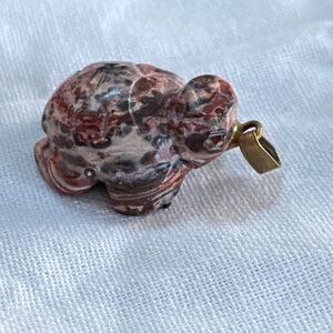 Marbled Stone Turtle Charm Pendant